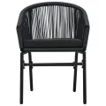 Ensemble à manger de jardin 3 pcs Noir