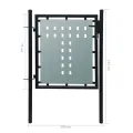 Portail simple de clôture Noir 100x125 cm