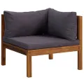 Salon de jardin 8 pcs avec coussin Bois d'acacia solide