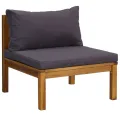 Salon de jardin 8 pcs avec coussin Bois d'acacia solide