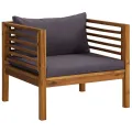 Salon de jardin 8 pcs avec coussin Bois d'acacia solide