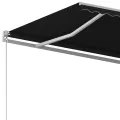 Auvent rétractable automatique et poteaux 3x2,5 m Anthracite