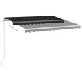 Auvent rétractable automatique et poteaux 3x2,5 m Anthracite