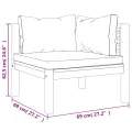 Salon de jardin 6 pcs avec coussin Bois d'acacia solide