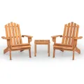 Ensemble de salon de jardin Adirondack 3 pcs bois acacia solide