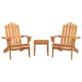 Ensemble de salon de jardin Adirondack 3 pcs bois acacia solide