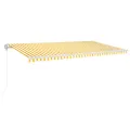 Auvent automatique capteur de vent LED 600x350cm Jaune et blanc