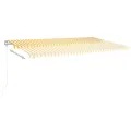 Auvent automatique capteur de vent LED 600x350cm Jaune et blanc