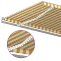 Auvent automatique capteur de vent LED 600x350cm Jaune et blanc