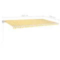 Auvent automatique capteur de vent LED 600x350cm Jaune et blanc