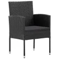 Ensemble à manger de jardin 5 pcs Noir
