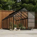 Serre en verre Anthracite 155x395,5x191 cm Aluminium