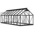 Serre en verre Anthracite 155x395,5x191 cm Aluminium