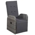 Ensemble à manger de jardin avec coussins 7 pcs Gris