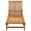 Chaise longue de jardin avec coussin Bois d'acacia solide
