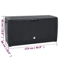 Boîte de stockage jardin Anthracite 119x48x60 cm Polypropylène