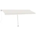 Auvent manuel rétractable sur pied 500x300 cm Crème