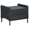 Ensemble à manger de jardin 5 pcs Gris foncé