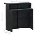 Ensemble de bar de jardin avec coussins 5 pcs Noir