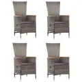 Ensemble à manger de jardin 5 pcs Gris