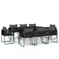 Ensemble à manger de jardin 9 pcs Noir