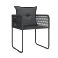 Ensemble à manger de jardin 9 pcs Noir
