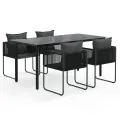 Ensemble à manger de jardin 5 pcs Noir
