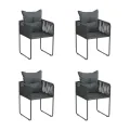 Ensemble à manger de jardin 5 pcs Noir