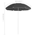 Parasol de jardin avec mât en acier anthracite 180 cm
