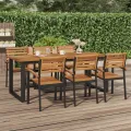 Table de jardin et pieds en forme de U 200x90x75 cm bois acacia