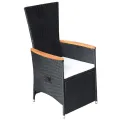 Ensemble à manger de jardin avec coussins 9 pcs noir