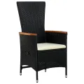 Ensemble à manger de jardin avec coussins 9 pcs noir