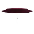 Parasol de jardin avec mât en métal 390 cm rouge bordeaux