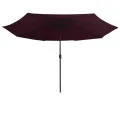 Parasol de jardin avec mât en métal 390 cm rouge bordeaux