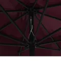 Parasol de jardin avec mât en métal 390 cm rouge bordeaux