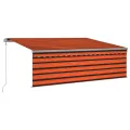 Auvent automatique rétractable avec store 4x3m Orange et marron