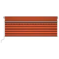 Auvent automatique rétractable avec store 4x3m Orange et marron