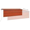 Auvent automatique rétractable avec store 4x3m Orange et marron