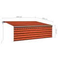 Auvent automatique rétractable avec store 4x3m Orange et marron
