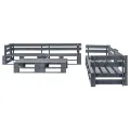 Salon palette de jardin 6 pcs avec coussins gris bois