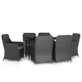Ensemble à manger de jardin avec coussins 7 pcs Noir