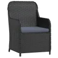 Ensemble à manger de jardin avec coussins 7 pcs Noir