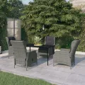 Ensemble à manger de jardin 5 pcs Gris clair