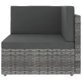 Salon de jardin 4 pcs avec coussins Gris Résine tressée