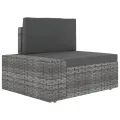 Salon de jardin 4 pcs avec coussins Gris Résine tressée