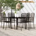 Ensemble à manger de jardin 7 pcs Noir
