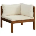 Salon de jardin 9 pcs avec coussin crème Bois d'acacia solide