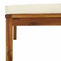 Salon de jardin 9 pcs avec coussin crème Bois d'acacia solide