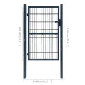 Portillon 2D (simple) Gris anthracite 106x190 cm