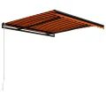 Auvent manuel rétractable 350x250 cm Orange et marron